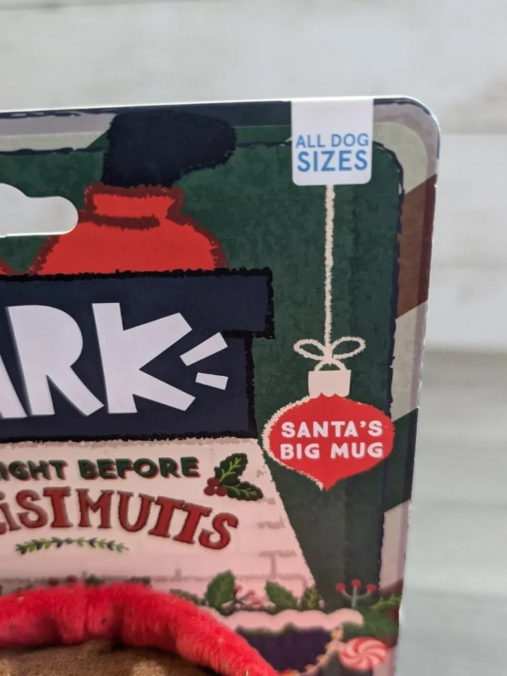 BARK Holiday Santa's Big Mug Dog Toy Hot cocoa